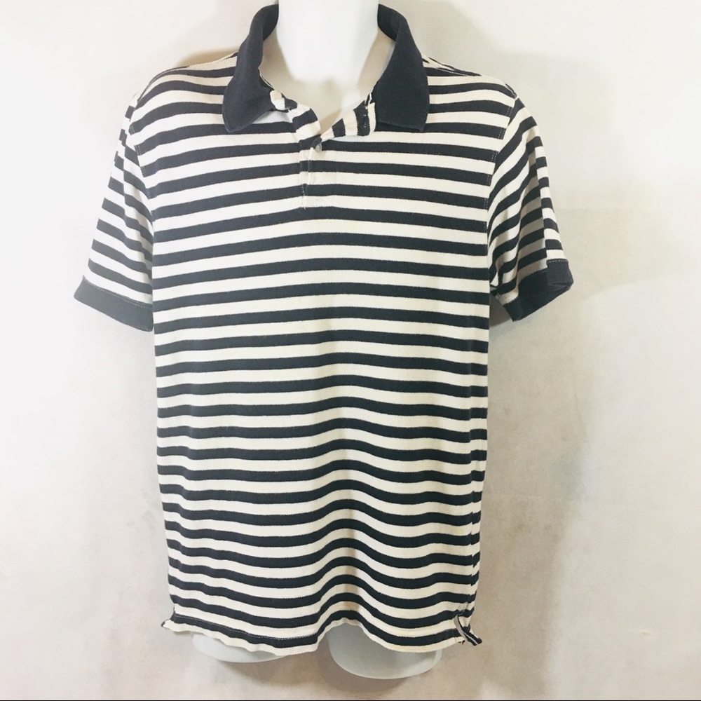 Basic Editions Mens Striped Polo Shirt Size Medium